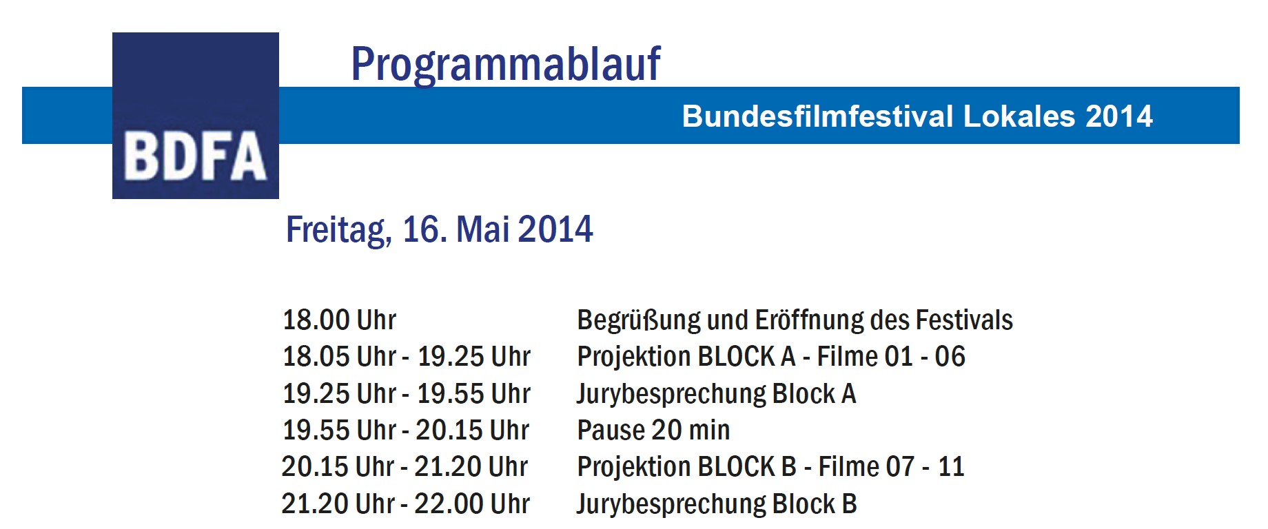 Programm BFF 2014