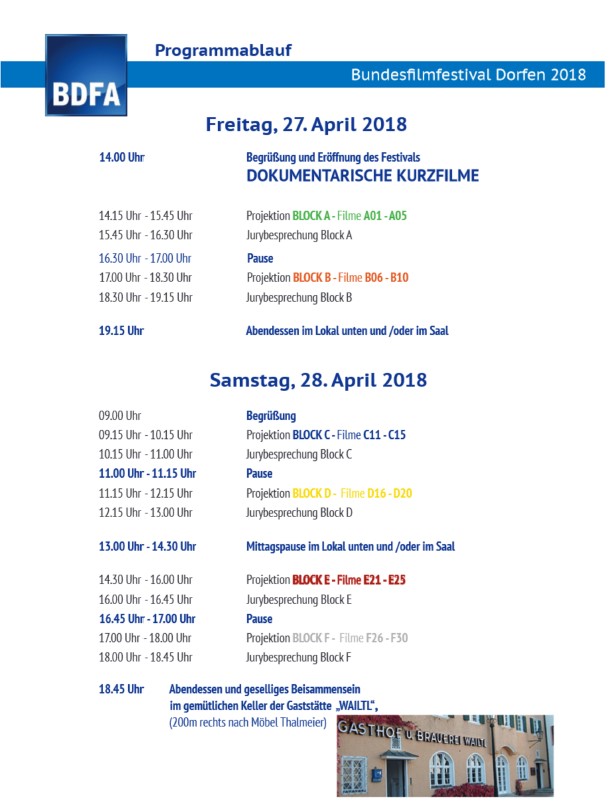 Programm BFF 2018